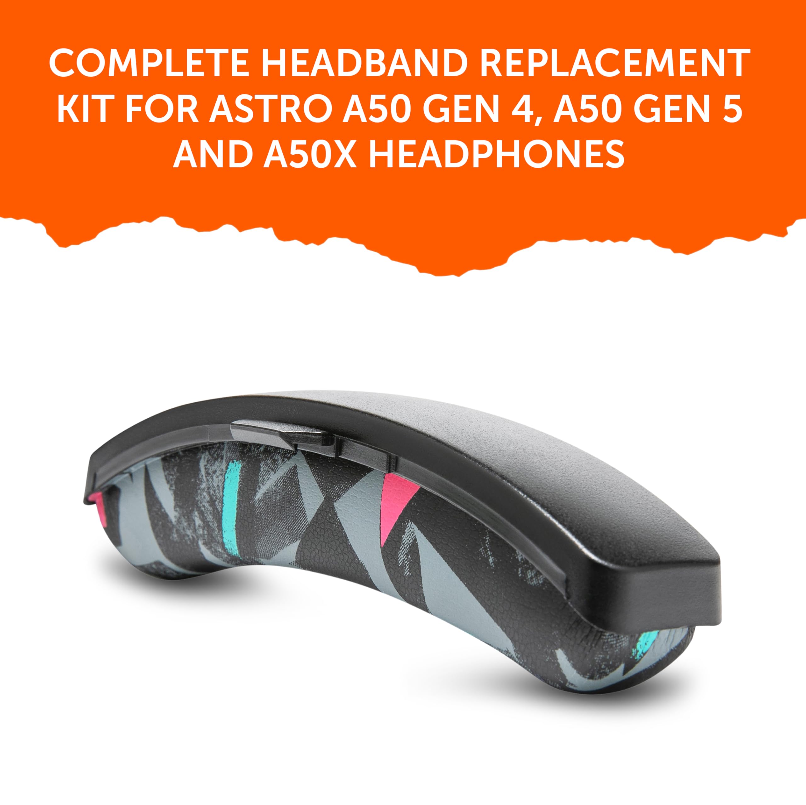 WC Mod Kit A50 - Cooling Gel Earpads + Headband Replacement for Astro A50 Gen 4, Gen 5 & A50X by Wicked Cushions | Enhanced Comfort, Cooling & Durability | 90's Black - Image 6